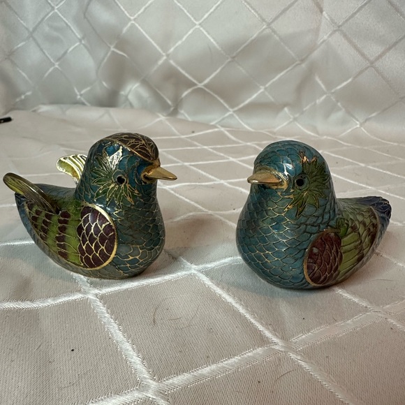 Vintage Chinese Plique A Jour Cloisonne Transparent Enamel Mandarin Ducks - Picture 16 of 16
